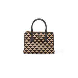small Pra*a symbole jacquard fabric handbag