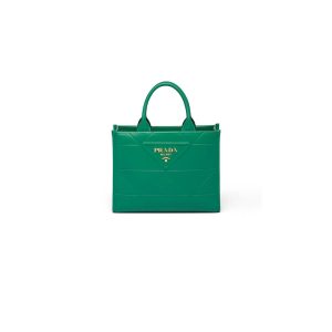 small Pra*a symbole jacquard fabric handbag